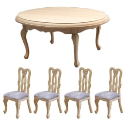1:12 Dollhouse Miniature Wooden Dining Table Chair Set Simulation Furniture Model Toy For Dollhouse Restaurant Decor