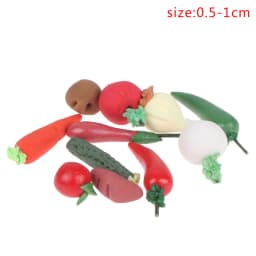 10Pcs 1:12 Miniature Vegetable Mini Carrot Radish Pepper Simulation Vegetable Dollhouse Food Doll House Accessories Ornaments