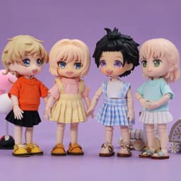 OB11 Doll Clothing Accessories Pleated Half Body Strap Skirt GCS Clay 1/12 Knot Little Pig Doll Clothing Multi Color