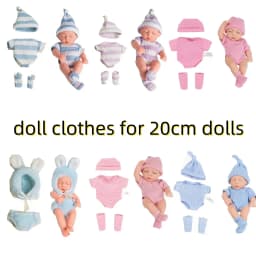 Doll Clothes for 8Inch 20cm Baby Dolls DIY Doll Accessories for Reborn Baby Dolls Sweater Jumpsuit Clothes for Mini Newborn Doll