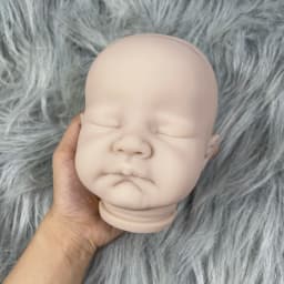 19 Inches Unpainted Reborn Vinyl Doll Kit August Sleeping Baby Molds Blank Doll Parts With Cloth Body