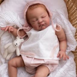 19 Inches Unpainted Reborn Vinyl Doll Kit August Sleeping Baby Molds Blank Doll Parts With Cloth Body