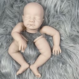 19 Inches Unpainted Reborn Vinyl Doll Kit August Sleeping Baby Molds Blank Doll Parts With Cloth Body