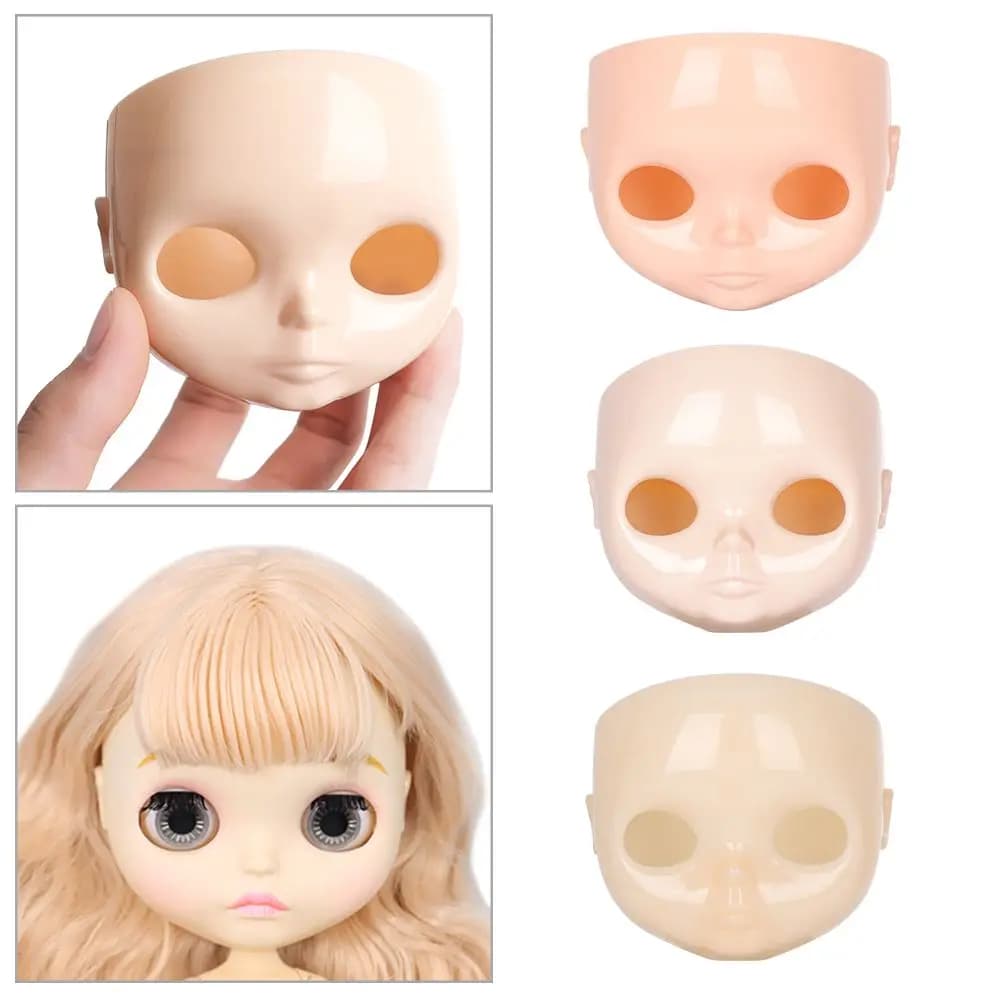 1/6 Blyth DIY Doll Factory Dolls Faceplate With Backplate 30cm Plastic Blyth No Makeup Face and Screw Toys Accessories