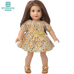 Doll Clothes for 43-45cm New Born American Doll Fashion T-Shirt Overalls Princess Gauze Skirt Gift for Girls
