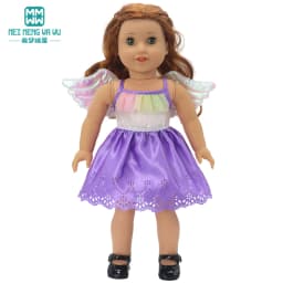 Doll Clothes for 43-45cm New Born American Doll Fashion T-Shirt Overalls Princess Gauze Skirt Gift for Girls