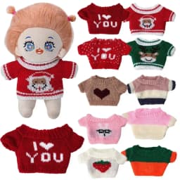 20cm Doll Sweaters Fashion Knitted Coat Winter Warm Tops Sweaters Outfits Kid Gifts Toys DIY Doll Clothes Accessories
