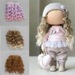 15*100cm Doll Hair Curly Wigs Fashion Mini Tresses High-Temperature 1/6 1/4 1/3 Screw Periwig Toy Toupee Gift DIY Accessory