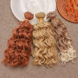 15*100cm Doll Hair Curly Wigs Fashion Mini Tresses High-Temperature 1/6 1/4 1/3 Screw Periwig Toy Toupee Gift DIY Accessory