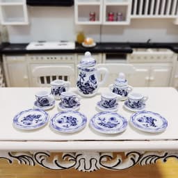 1Set Ceramic 1:6 1:12 Doll House Miniature Porcelain Tea Cup Set Tableware Kitchen Dollhouse Teapot DIY Toys Kid Gift
