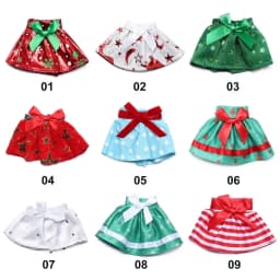 Elves Clothes Christmas Doll White Red Green Dress Baby Toys Accessories Skirt For Children's Christmas Gifts Doll Accessories