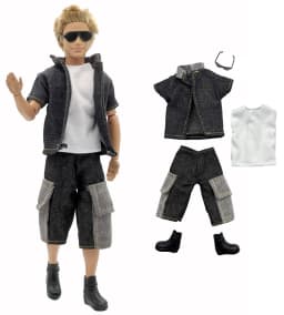 1 Set Ken Cloth Handmade Handsome Doll Accessories Casual Wear Suit for 30cm 12inch Ken Doll Kids GiftA1