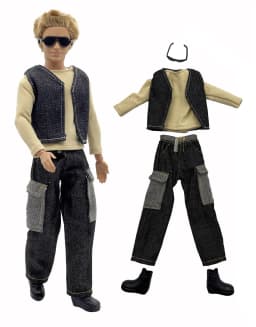 1 Set Ken Cloth Handmade Handsome Doll Accessories Casual Wear Suit for 30cm 12inch Ken Doll Kids GiftA1