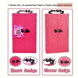 Dollhouse Furniture Doll Wardrobe Plastic Portable Closet Can Collect Doll Clothes And Accessories for Dollhouse Game