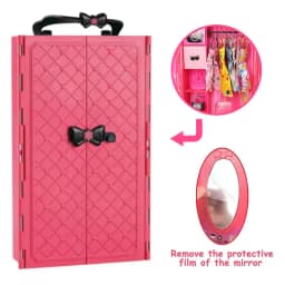 Dollhouse Furniture Doll Wardrobe Plastic Portable Closet Can Collect Doll Clothes And Accessories for Dollhouse Game