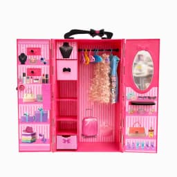 Dollhouse Furniture Doll Wardrobe Plastic Portable Closet Can Collect Doll Clothes And Accessories for Dollhouse Game