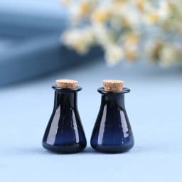 2Pcs Mini Glass Color Bottle Wishing Bottle Tiny Jars Vials Mini Storage Bottle