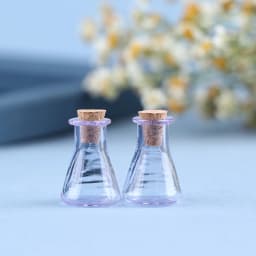 2Pcs Mini Glass Color Bottle Wishing Bottle Tiny Jars Vials Mini Storage Bottle