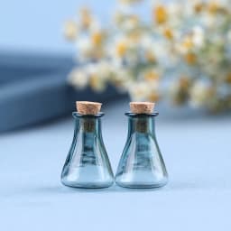 2Pcs Mini Glass Color Bottle Wishing Bottle Tiny Jars Vials Mini Storage Bottle