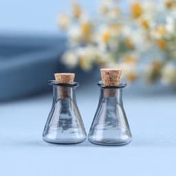 2Pcs Mini Glass Color Bottle Wishing Bottle Tiny Jars Vials Mini Storage Bottle