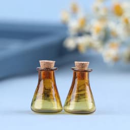2Pcs Mini Glass Color Bottle Wishing Bottle Tiny Jars Vials Mini Storage Bottle