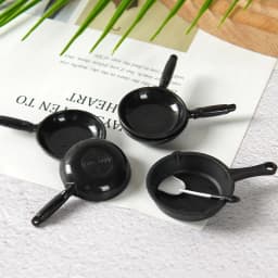 1/12 Dollhouse Simulation Fry Pan Saucepan Model Dollhouse Miniature Kitchen Cookware Accessories Dolls House Decoration