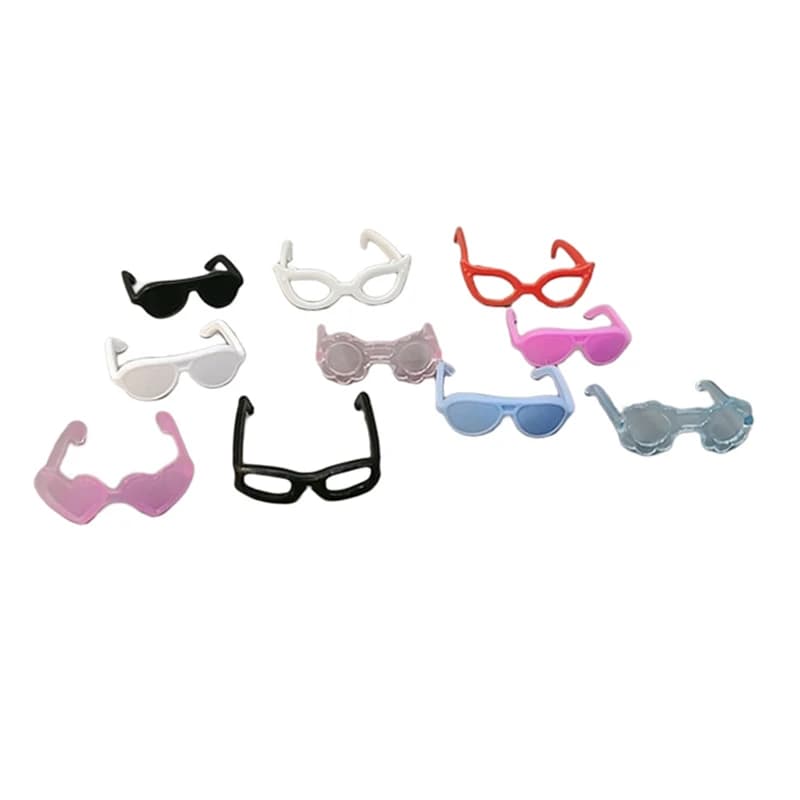 20Pcs Dolls Accessories Mini Plastic Glasses For High Dolls For Barbies Dolls 1/6 Doll House Kids Toy Party Glasses
