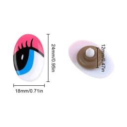 10Pcs 3D Plastic Eyes Dolls Eyes Cute Colorful Oval Cartoon Kids Stuffed Animals Plush Eyes DIY Handmade Dolls Accessories Toys