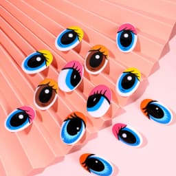 10Pcs 3D Plastic Eyes Dolls Eyes Cute Colorful Oval Cartoon Kids Stuffed Animals Plush Eyes DIY Handmade Dolls Accessories Toys