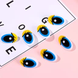 10Pcs 3D Plastic Eyes Dolls Eyes Cute Colorful Oval Cartoon Kids Stuffed Animals Plush Eyes DIY Handmade Dolls Accessories Toys