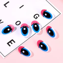 10Pcs 3D Plastic Eyes Dolls Eyes Cute Colorful Oval Cartoon Kids Stuffed Animals Plush Eyes DIY Handmade Dolls Accessories Toys
