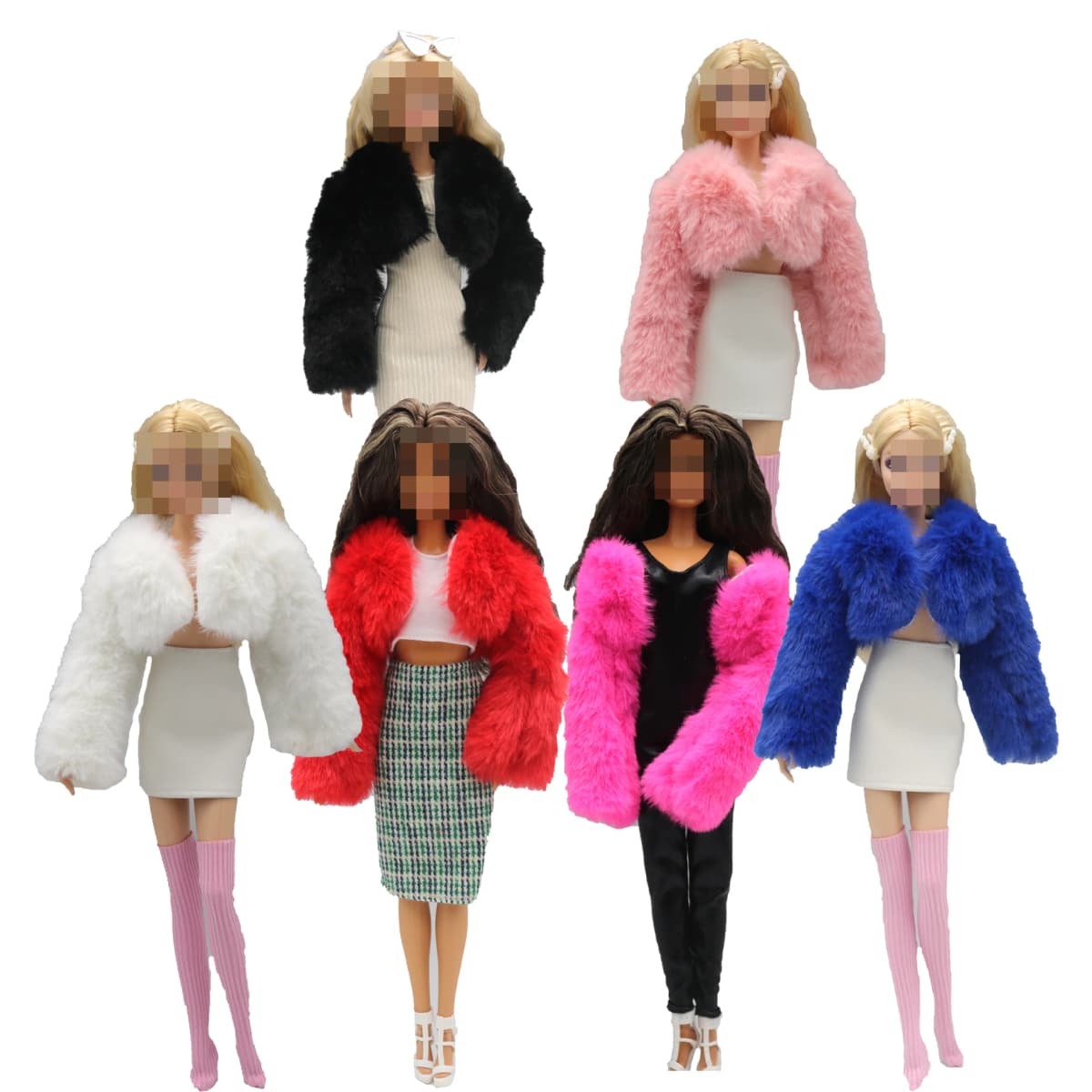 New 30cm 1/6 Luxury Comfort Material Soft Short Fur Coat Accessories Clothes for Barbies Doll