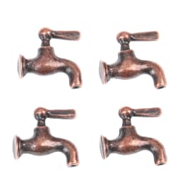 4pcs/set 1:12 Dollhouse Miniature Metal Water Tap Faucet Bathroom Accessories