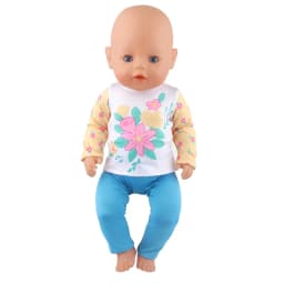 Cute Cat Animal Shark T-shirt+shorts Clothes Set Pajamas Fit For American 18 Inch Girl Doll And 43cm Baby New Born,OG Toy Doll