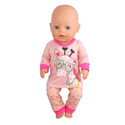 Cute Cat Animal Shark T-shirt+shorts Clothes Set Pajamas Fit For American 18 Inch Girl Doll And 43cm Baby New Born,OG Toy Doll