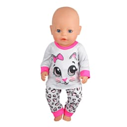 Cute Cat Animal Shark T-shirt+shorts Clothes Set Pajamas Fit For American 18 Inch Girl Doll And 43cm Baby New Born,OG Toy Doll