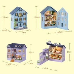 DIY Mini Wooden Doll House Assembly Building Model Pink Princess Villa Architecture Kit 3D Puzzle Dollhouse With Furniture Gifts