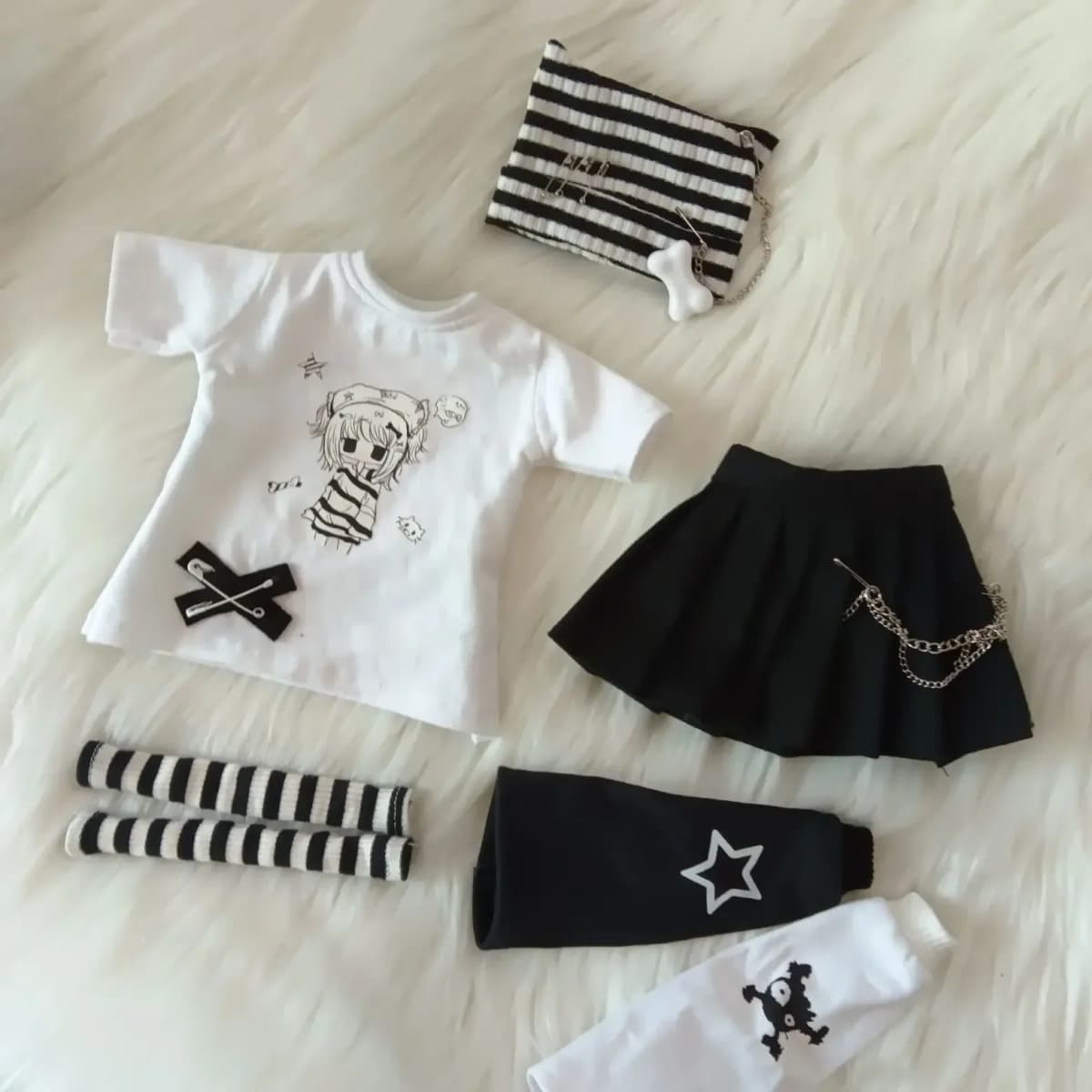 Customized 1/4 1/5 1/6 Doll Clothes Suit Fashion Cat Ear Hat Set Diy Girl Toys Dress Up Gift Play House Accessories,No Doll
