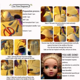 80CM 1/3 1/4 1/6 SD Doll Hair Accessories Salon Ob Heat Resistant Doll Wig Hair Hand Woven Modified DIY Hair Grafting Hair