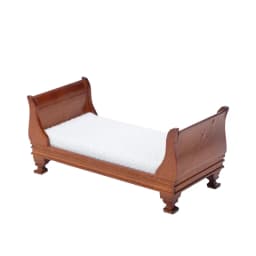 1:12 Dollhouse Miniature Wood Bed Bedroom Simulation Furniture Model Mini Doll Bed Doll Bedroom Doll House Furniture