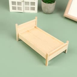 1:12 Dollhouse Miniature Wood Bed Bedroom Simulation Furniture Model Mini Doll Bed Doll Bedroom Doll House Furniture