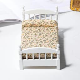 1:12 Dollhouse Miniature Wood Bed Bedroom Simulation Furniture Model Mini Doll Bed Doll Bedroom Doll House Furniture
