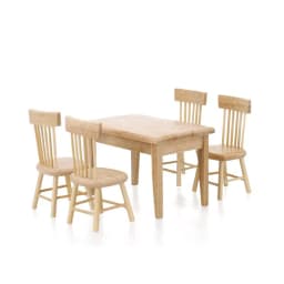 1/12 Miniature Dollhouse Furniture Wooden Dining Table And Chair Pretend Play Simulation Furniture Toys