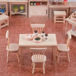 1/12 Miniature Dollhouse Furniture Wooden Dining Table And Chair Pretend Play Simulation Furniture Toys
