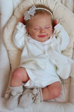 18 Inch April Bebe Reborn Doll With Rooted White Blond Hair 3D Painted Skin Newborn Baby Doll