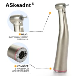 Dental 1:5 Increasing Speed Contra Angle Handpiece LED Fiber Optic Standard Head E-type Push Button Fit NSK