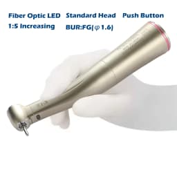 Dental 1:5 Increasing Speed Contra Angle Handpiece LED Fiber Optic Standard Head E-type Push Button Fit NSK