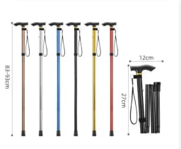Adjustable Telescopic Folding Aluminum Alloy Walking Cane Anti-slip Lightweight Elderly Walking Hiking Support Crutch