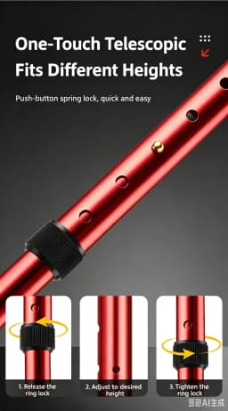 Adjustable Telescopic Folding Aluminum Alloy Walking Cane Anti-slip Lightweight Elderly Walking Hiking Support Crutch