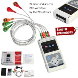 CONTEC Offical TLC9803 Genuine 3 Channels ECG Holter Monitor System 24-Hour Dynamic EKG Recorder for Heart Rate Monitor